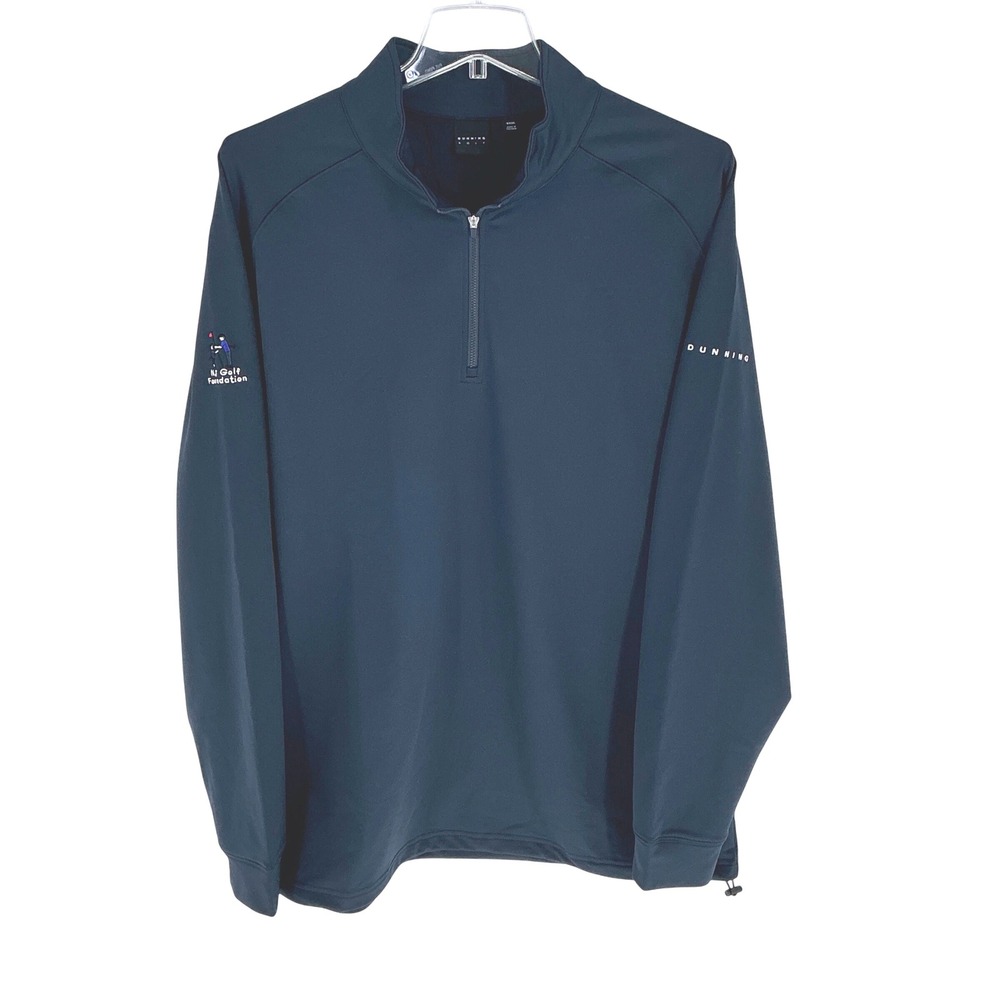 DUNNING GOLF Mens XXXL 1/4‎ Zip NJ Golf Foundation Blue Long Sleeve Shirt